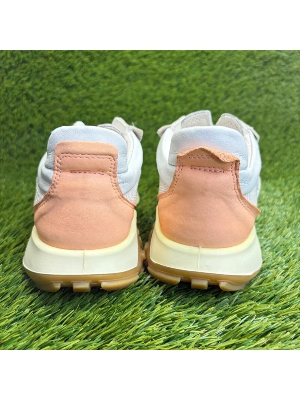 ECCO Retro Womens Size 8 Orange White Athletic Running Walking Shoes Sneakers